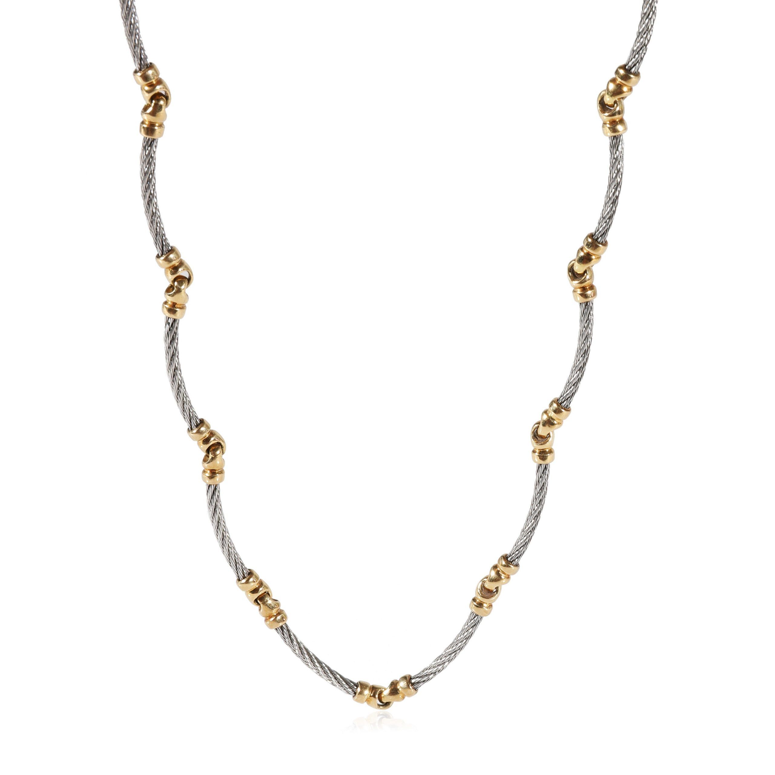 image of Chanel Charriol Phillip Cable Necklace In 18K Yellow Gold/steel, Women's