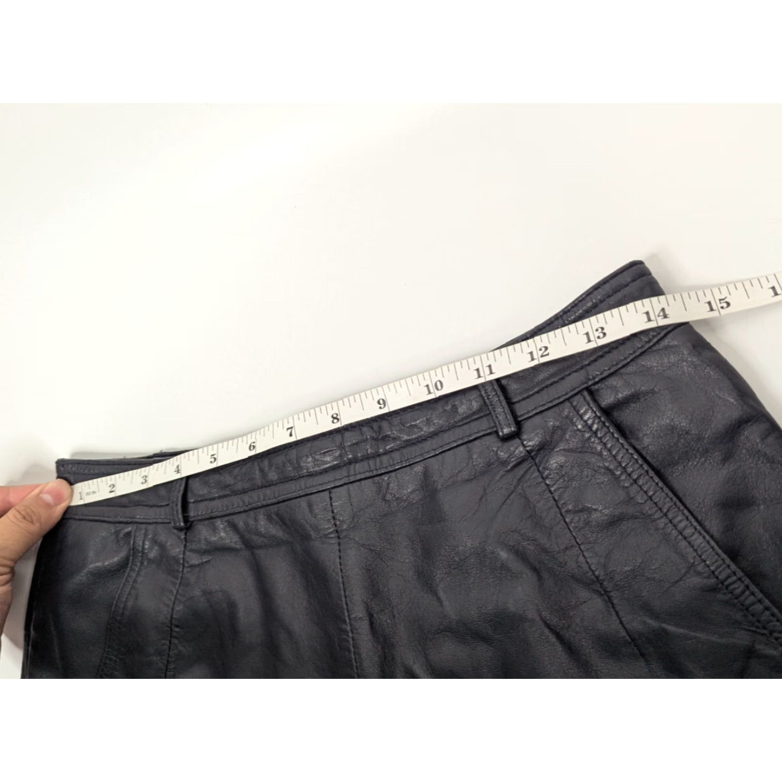 Vintage VINTAGE Betty Barclay Nappa Leather Black Pencil Skirt Pockets Size 38 Size 26" / US 2 / IT 38 - 4 Thumbnail
