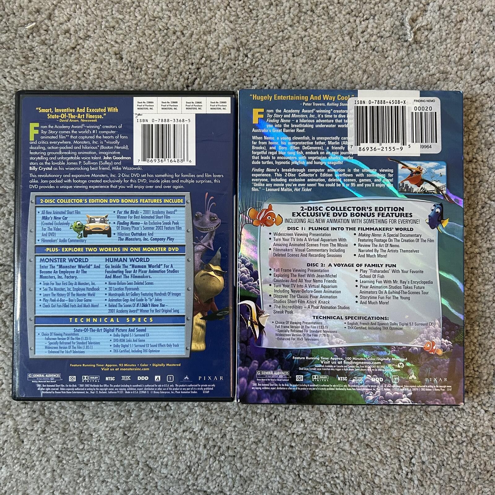 Other Monsters, Inc. & Finding Nemo 2-Disc Collector's Edition DVD Size ONE SIZE - 2 Thumbnail