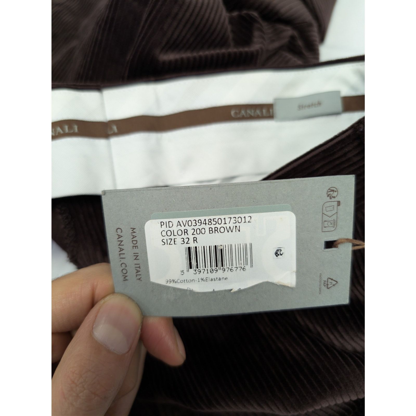 Canali o1rshd1 CC20 Corduroy Stretch Cotton Pants in Chocolate Size US 32 / EU 48 - 19 Thumbnail