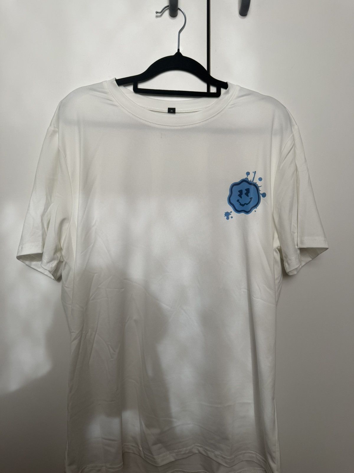 Other White cotton t-shirt with blue smiley face design #skater Size US M / EU 48-50 / 2 - 3 Thumbnail