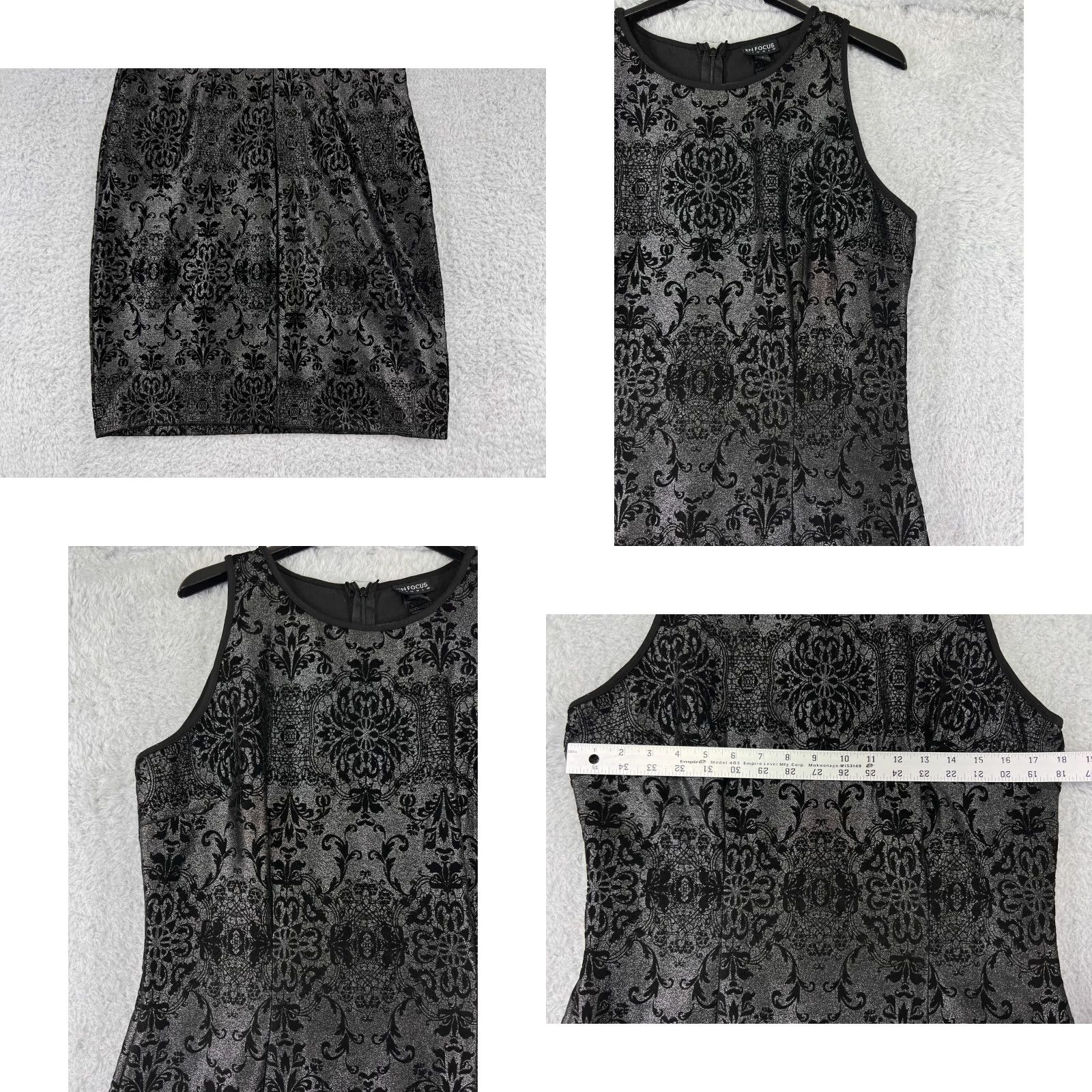 Vintage Enfocus Studio Dress Womens 4 Black Floral Print Sleeveless Polyester Blend Size S / US 4 / IT 40 - 8 Thumbnail