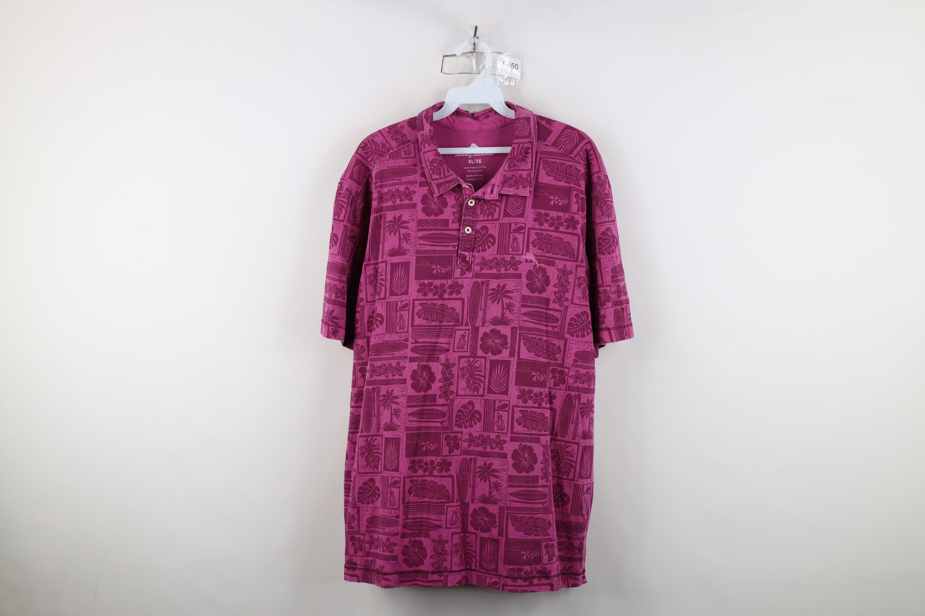 Tommy Bahama Tommy Bahama Flower Surfboard All Over Print Golf Polo Shirt Size US XL / EU 56 / 4 - 1 Thumbnail