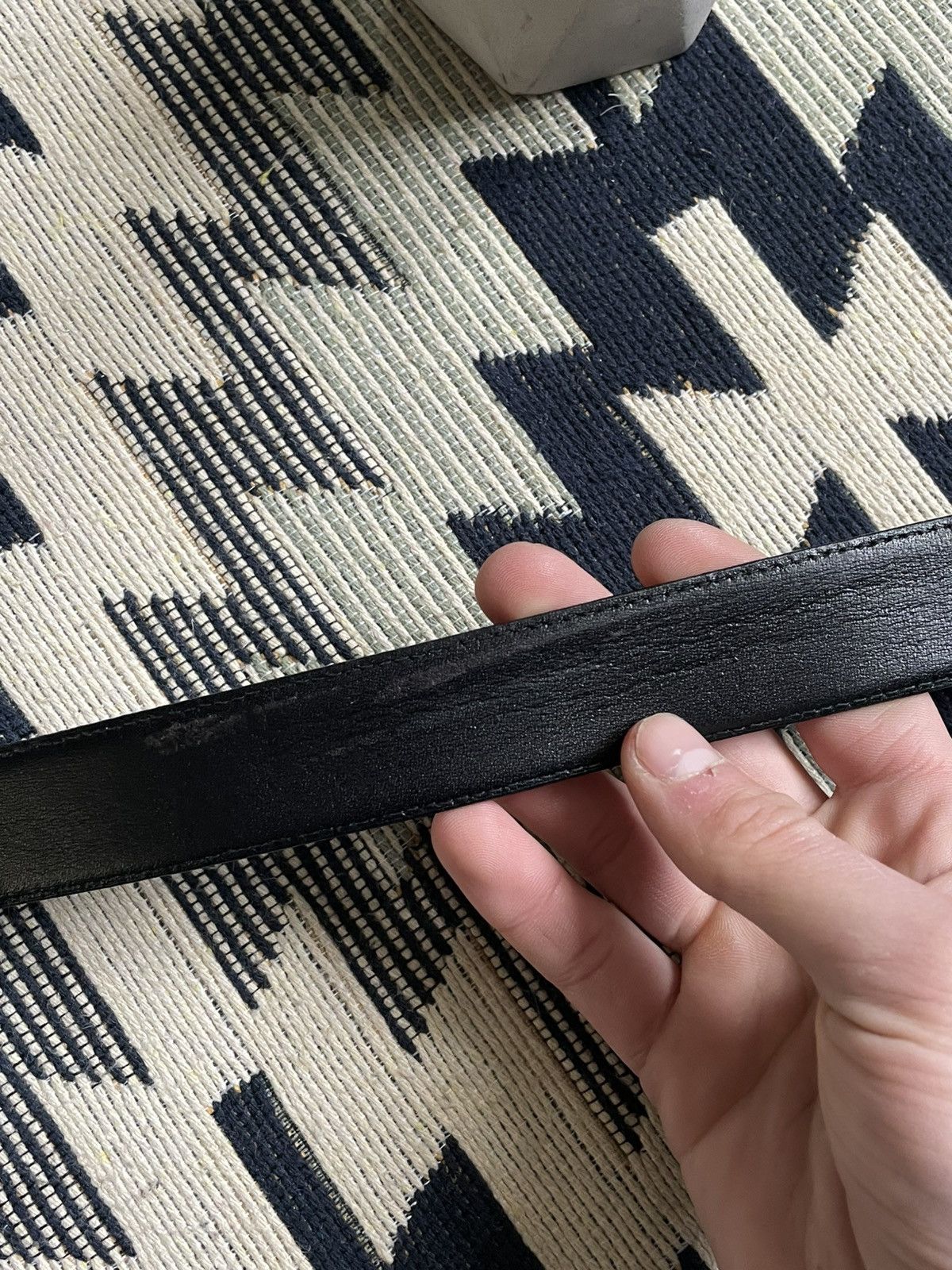 Armani Vintage Armani Metal Logo Leather Belt Size ONE SIZE - 9 Thumbnail