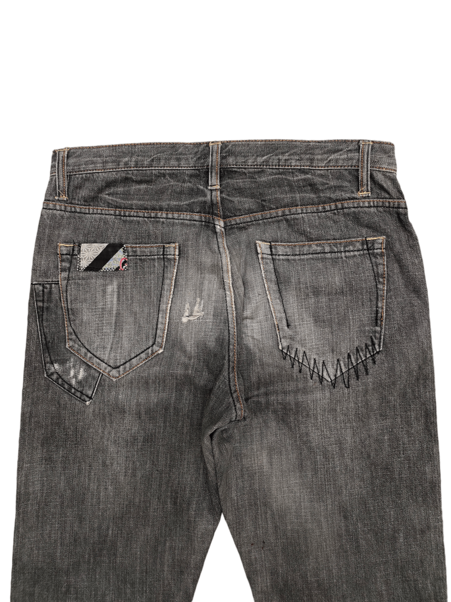Comme des Garcons × Undercover Vintage Y2k Steen Blue Clawmark Distress Faded Denim Jeans Size US 32 / EU 48 - 12 Thumbnail