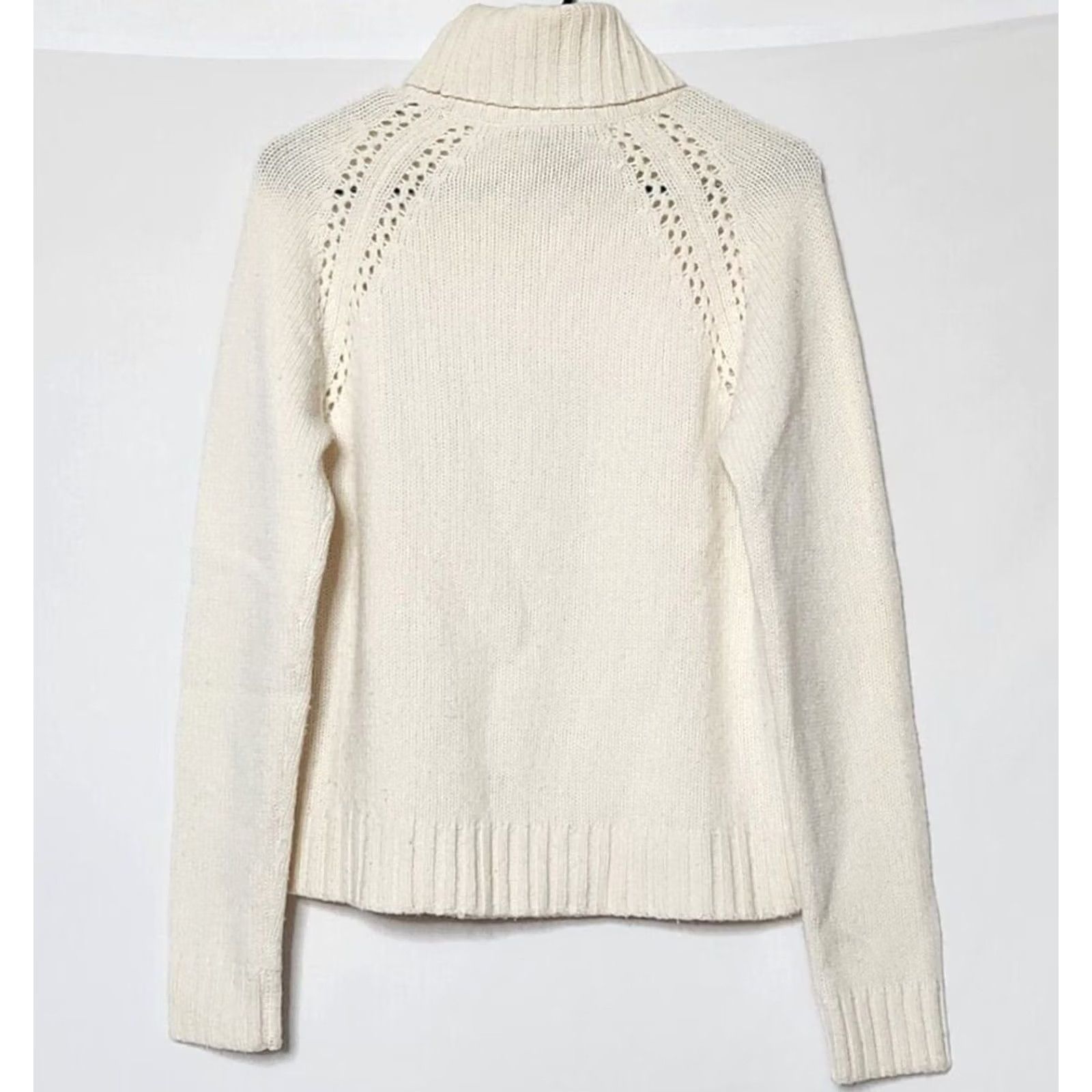 Theory Theory Womens L Sweater Turtleneck Ivory Wool Cashmere Pullover Long Sleeve VINTAGE Size L / US 10 / IT 46 - 2 Thumbnail