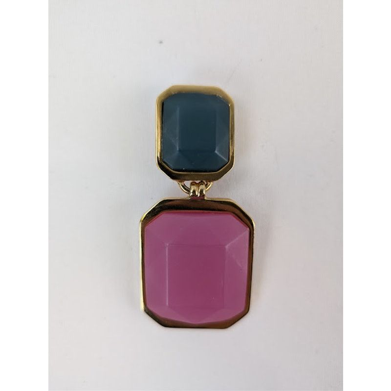 Saint Laurent Paris o1rshd1 Size: OS / Octagon Earring in Metal and Resin Multi Size ONE SIZE - 1 Thumbnail