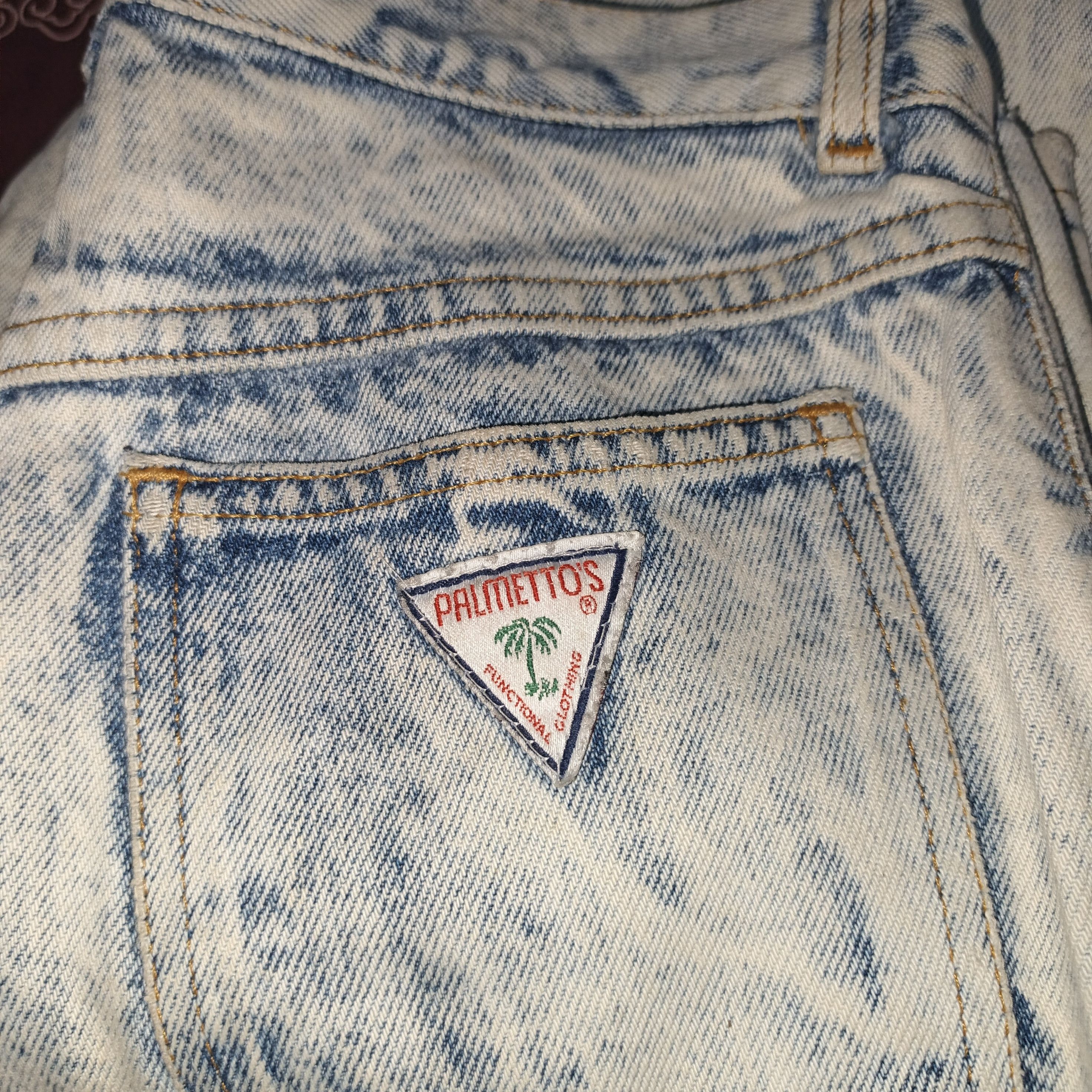 Vintage PALMETTO'S High Waisted Acid Wash Button Fly Mom Jeans Size 29" - 10 Thumbnail