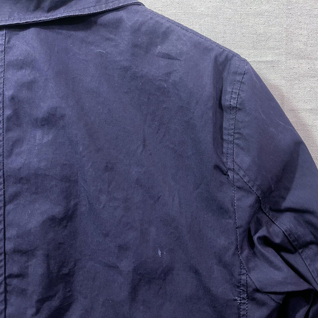Vintage 1950s USN Navy Blue Trench Coat 21X45 Belted Stenciled Military Size US M / EU 48-50 / 2 - 6 Thumbnail