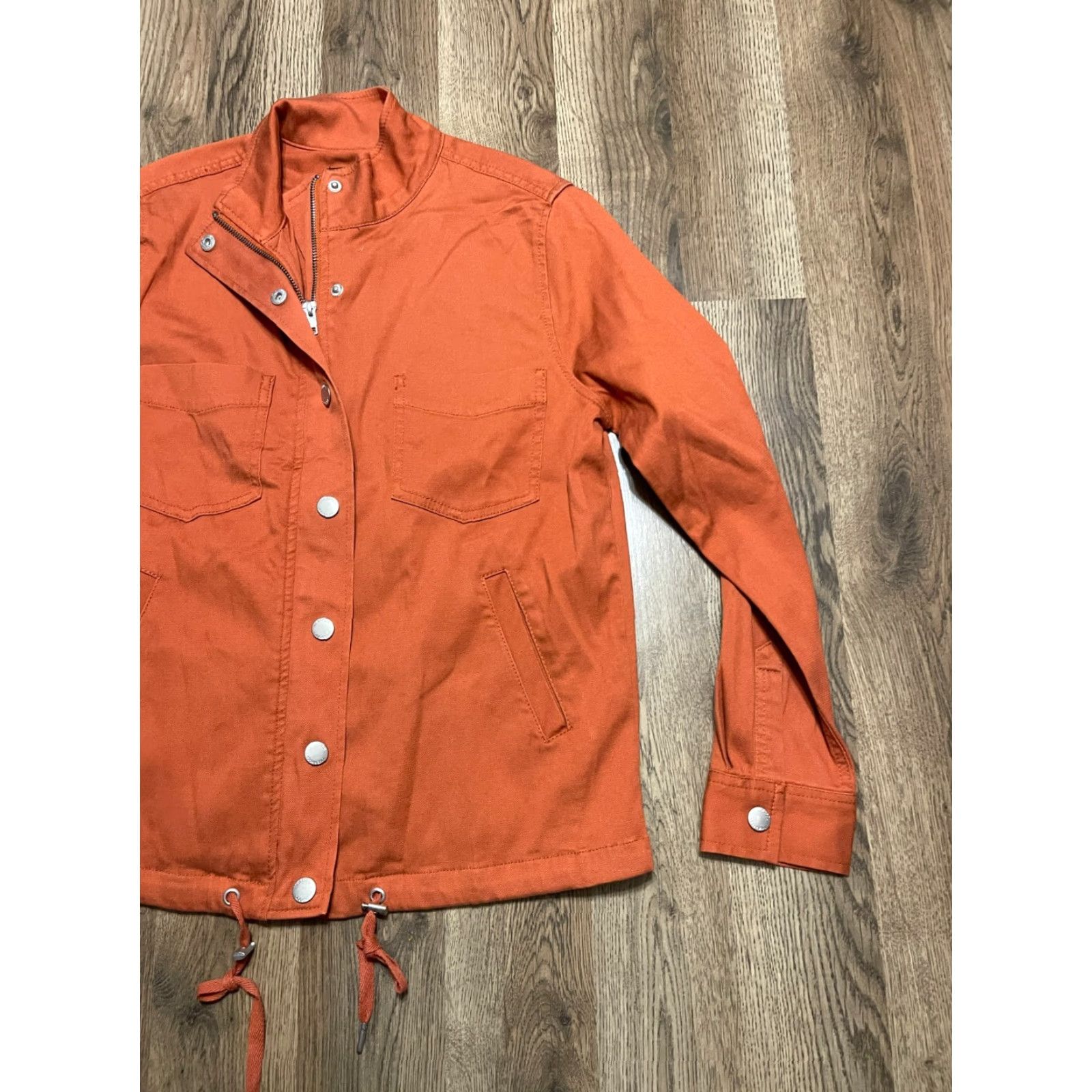 Vintage Liverpool Jacket Women's Small Orange Full Zip Chest Pockets Jacket, Regular, Fall Spring Summer, Liverpool Jeans Womens, Basic Jacket Size S / US 4 / IT 40 - 4 Thumbnail