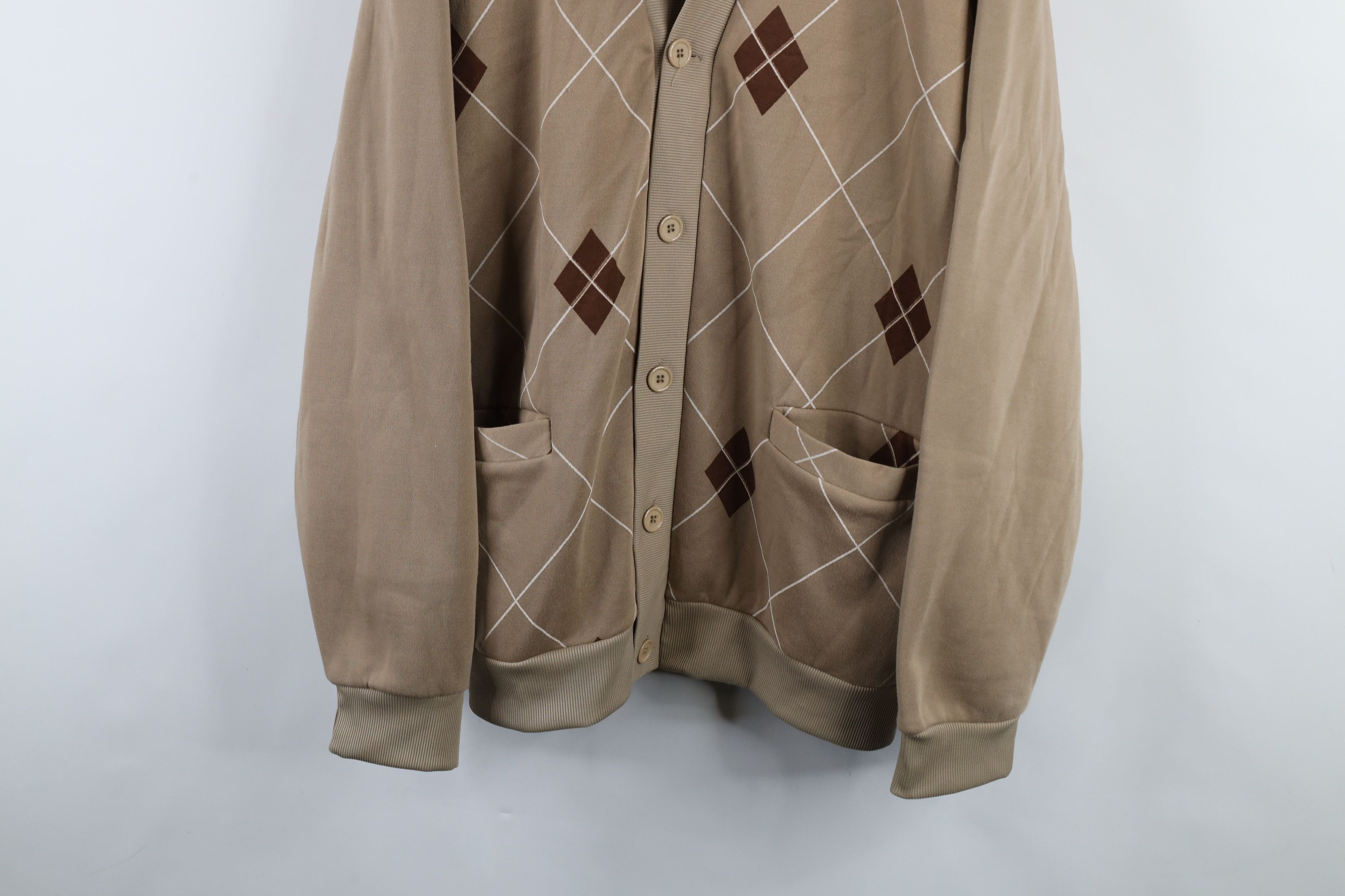 Vintage Vintage 90s Streetwear Button Cardigan Sweatshirt Beige Size US XL / EU 56 / 4 - 3 Thumbnail