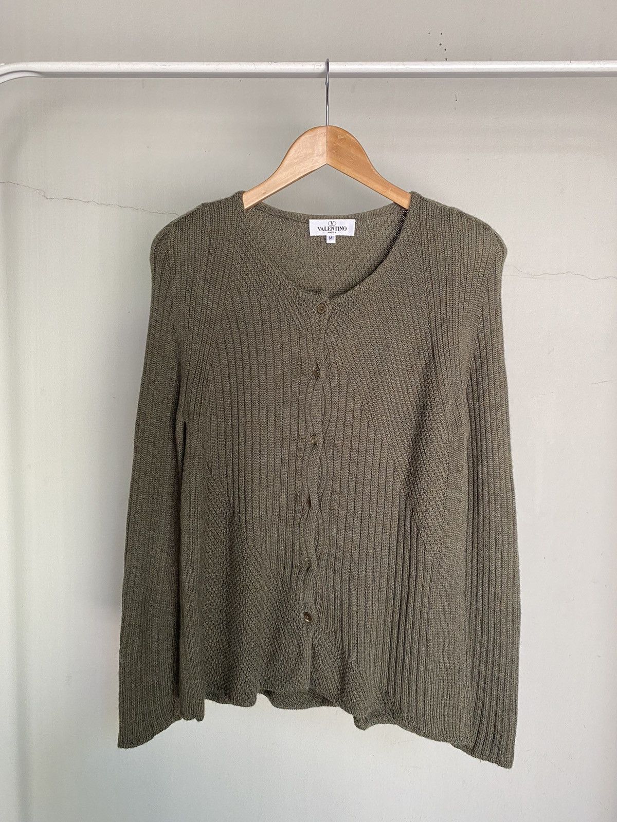 Valentino VALENTINO Olive Knit Cardigan Size ONE SIZE - 1 Thumbnail