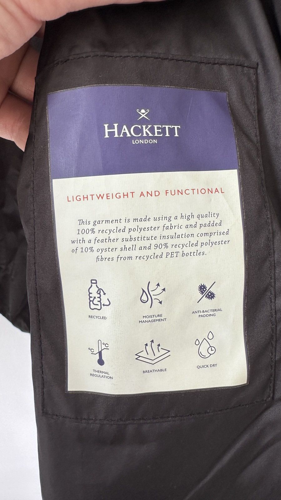 Hackett Hackett Lightweight Jacket Size M Shell/Oyster Recycled Tech Size US M / EU 48-50 / 2 - 14 Thumbnail