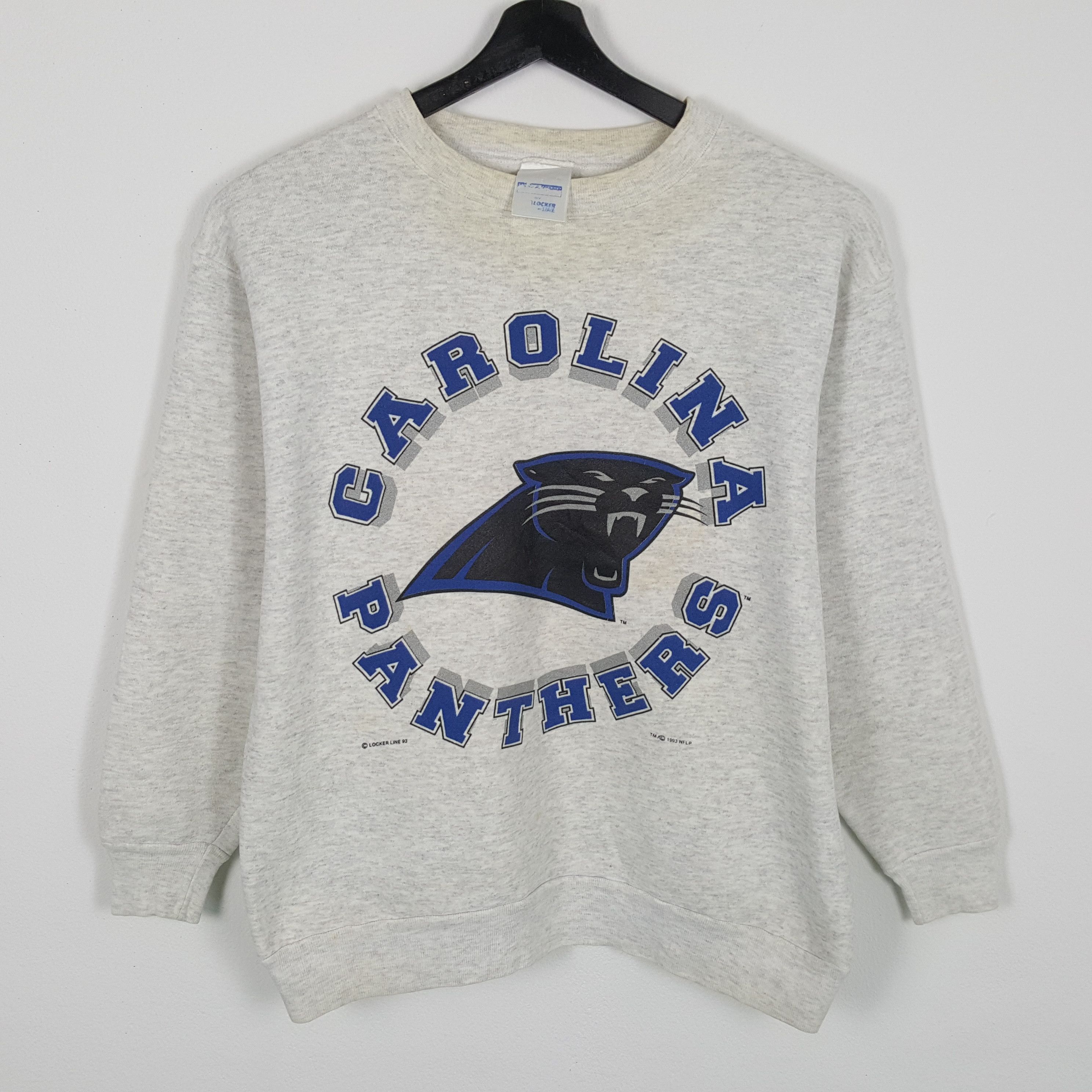 image of Nfl Carolina Panthers American Football Team Sweatshirt in Grey, Men's (Size Medium)