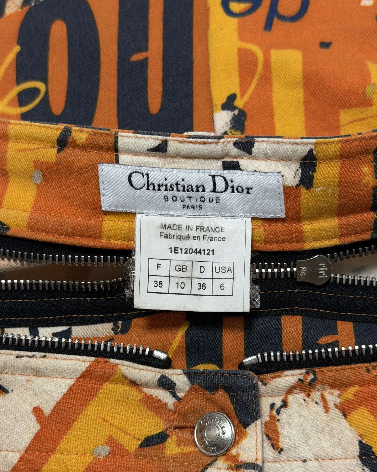 Dior CHRISTIAN DIOR S/S 2001 Graphic Print Cargo Flared Trousers Size 27" / US 4 / IT 40 - 8 Thumbnail