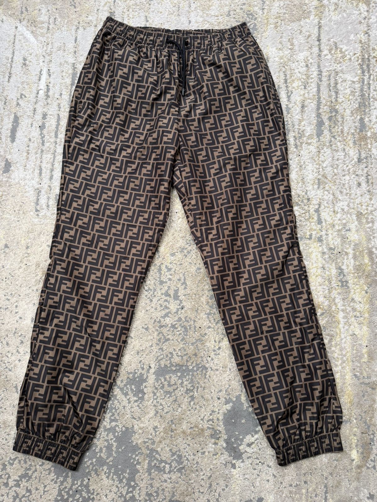Fendi Fendi FF Monogram Nylon Track Pants Brown Size 46 Size US 44 / EU 60 - 1 Thumbnail