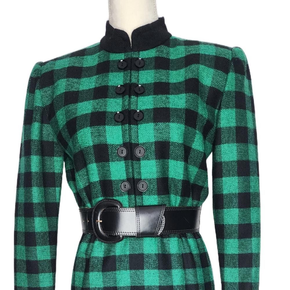 Givenchy Givenchy. 80s Wool Long-Sleeve Dress. 4/6 Size S / US 4 / IT 40 - 4 Thumbnail