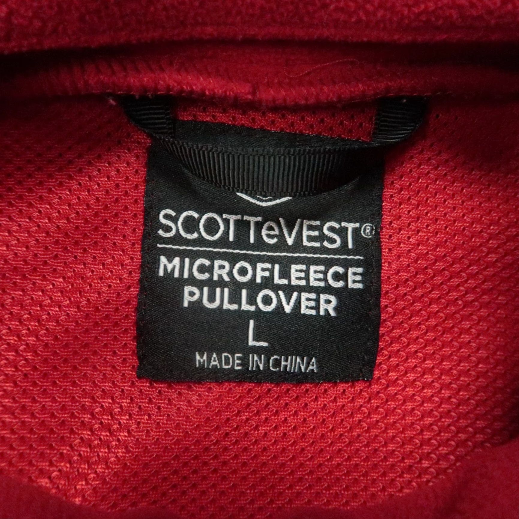 Vintage SCOTTeVEST Pullover Mens Large Red Microfleece 1/4 Zip Pockets Travel Sweater Size US L / EU 52-54 / 3 - 3 Thumbnail