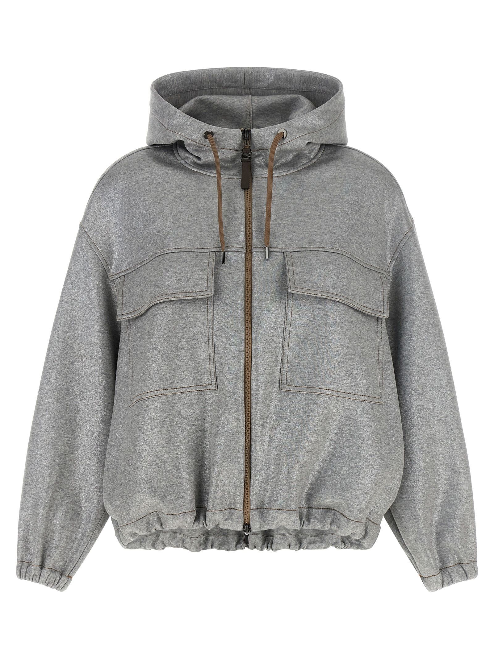 Brunello Cucinelli 'Shiny Zipper Pull' bomber jacket Size S / US 4 / IT 40 - 1 Thumbnail