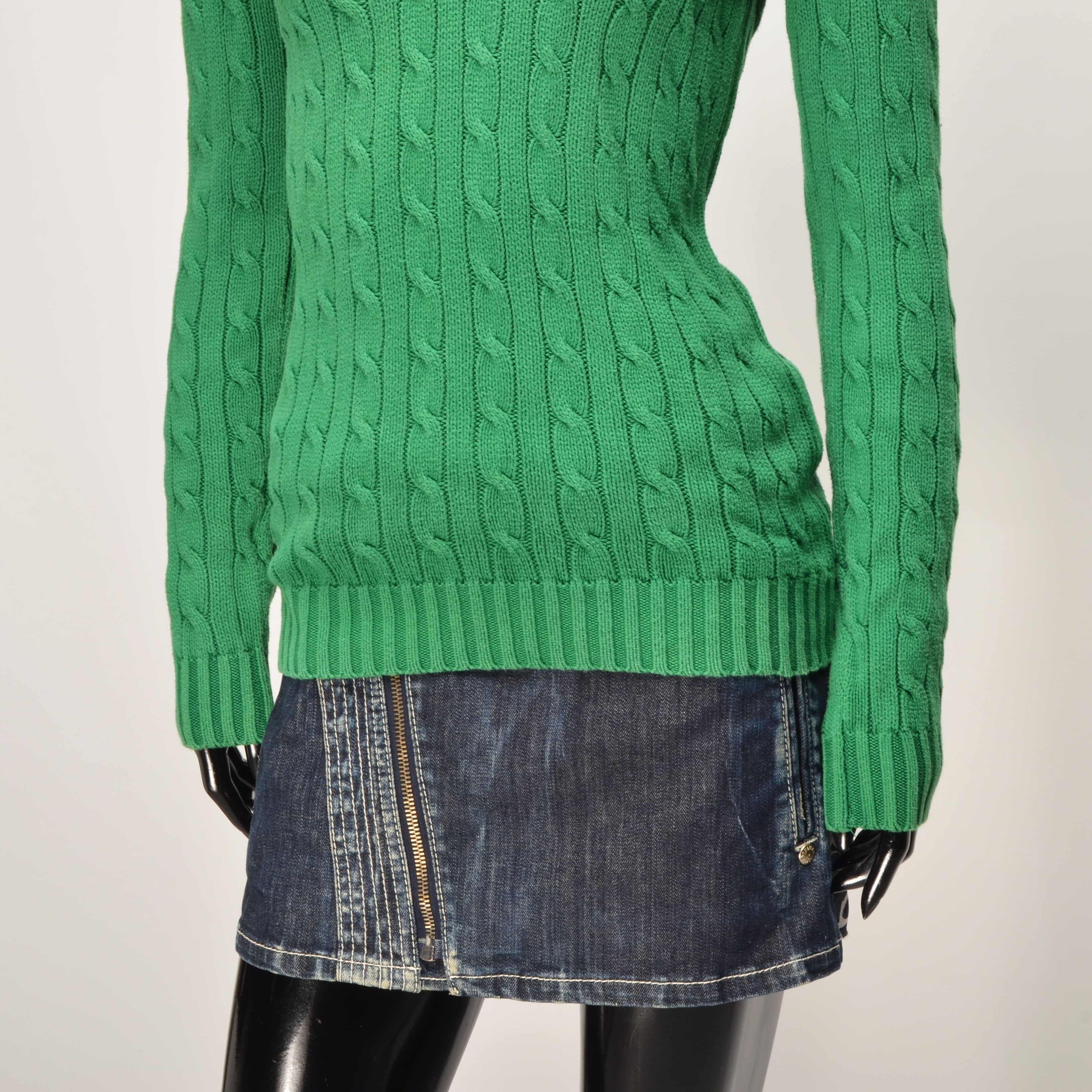 Polo Ralph Lauren Vintage Polo Ralph Lauren Chunky Knit V-Neck Jumper Size XS / US 0-2 / IT 36-38 - 3 Thumbnail