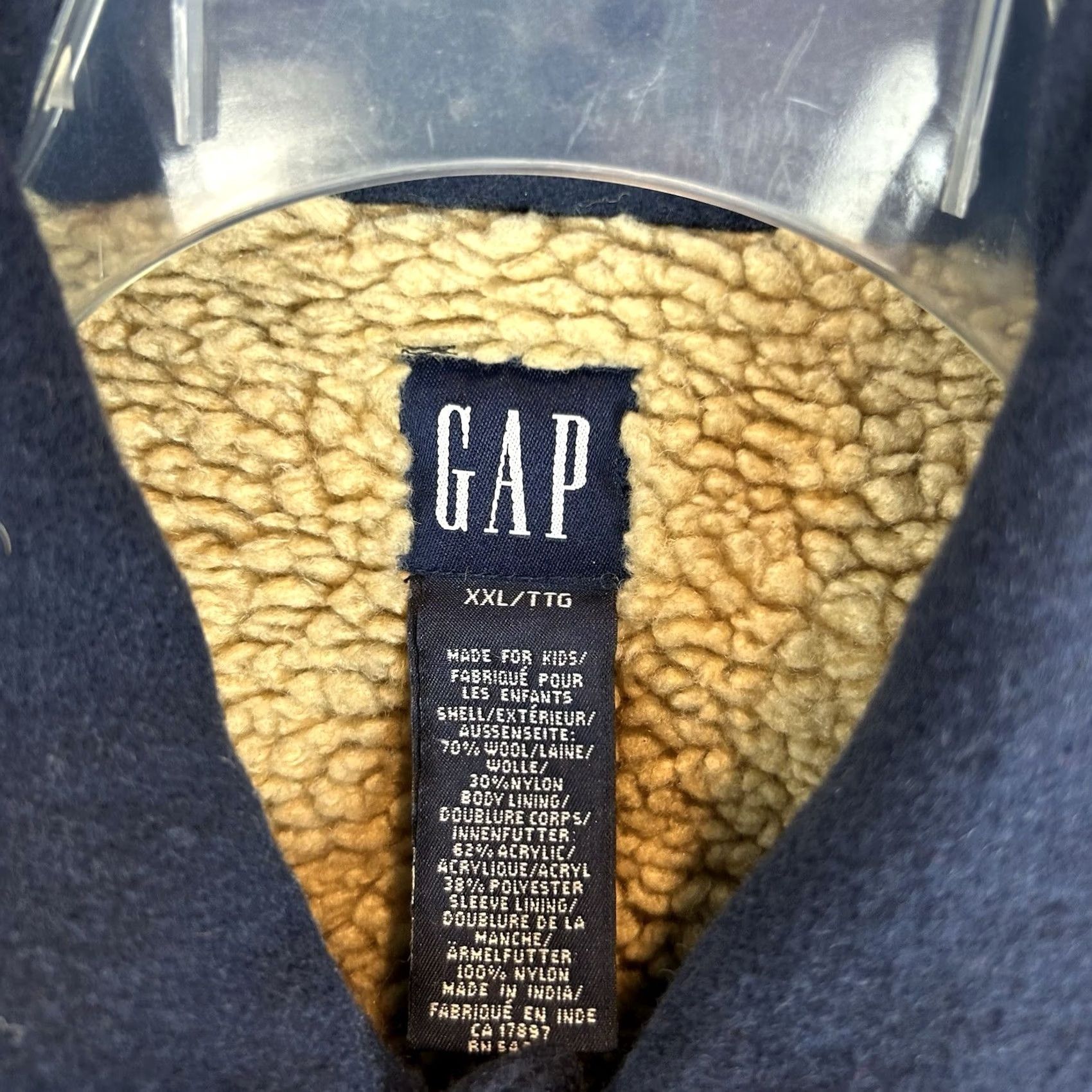 Gap Gap Jacket Womens M Wool Sherpa Lined Button Blue Heavy Chore Barn Read Size M / US 6-8 / IT 42-44 - 3 Thumbnail