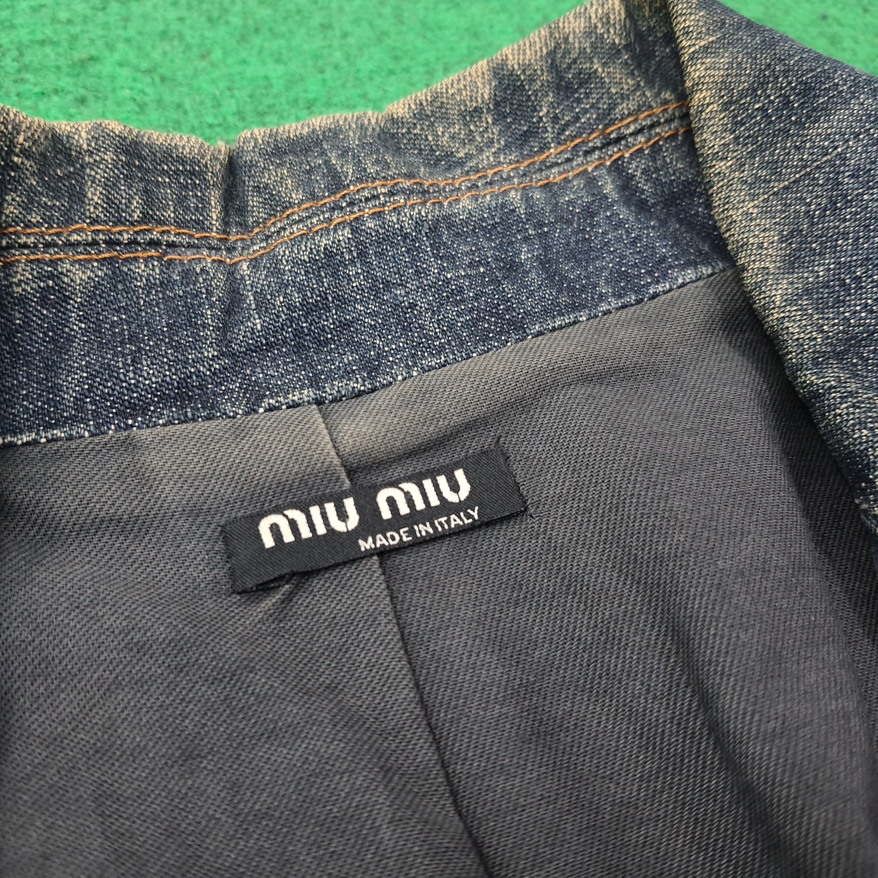 Miu Miu Vintage Miu Miu by Prada Denim Fiammato Blazer C256N2 Size XS / US 0-2 / IT 36-38 - 4 Thumbnail