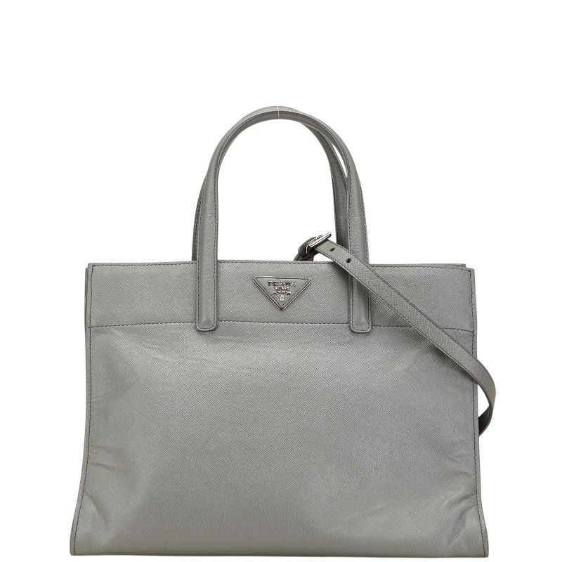 Prada Prada Prada Triangle Logo Plate Saffiano 2way Bag Leather Shoulder Bag Size ONE SIZE - 1 Thumbnail