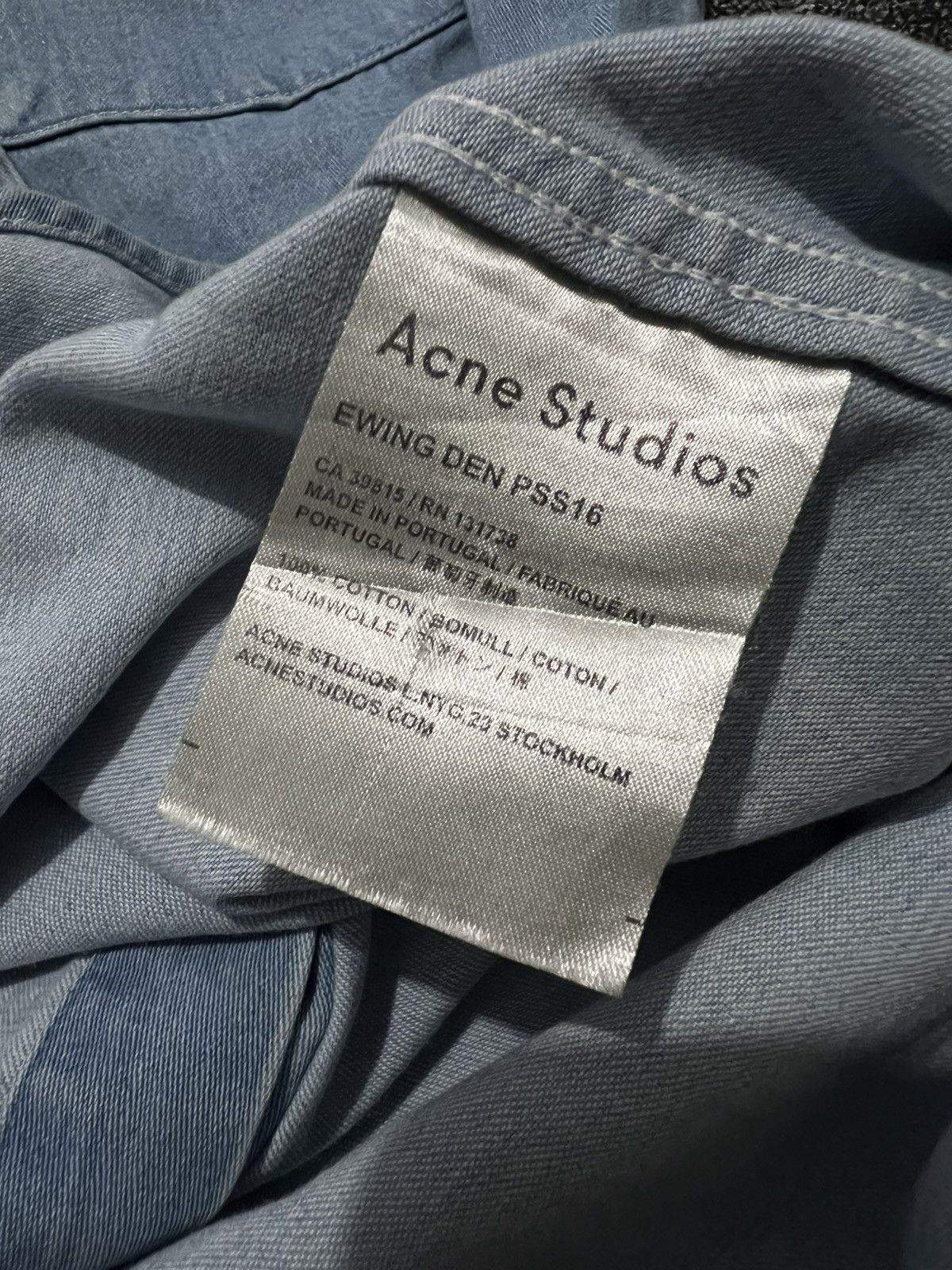Acne Studios Acne Studios Ewing Den Pss16 Stone Button Shirt Size US M / EU 48-50 / 2 - 8 Thumbnail