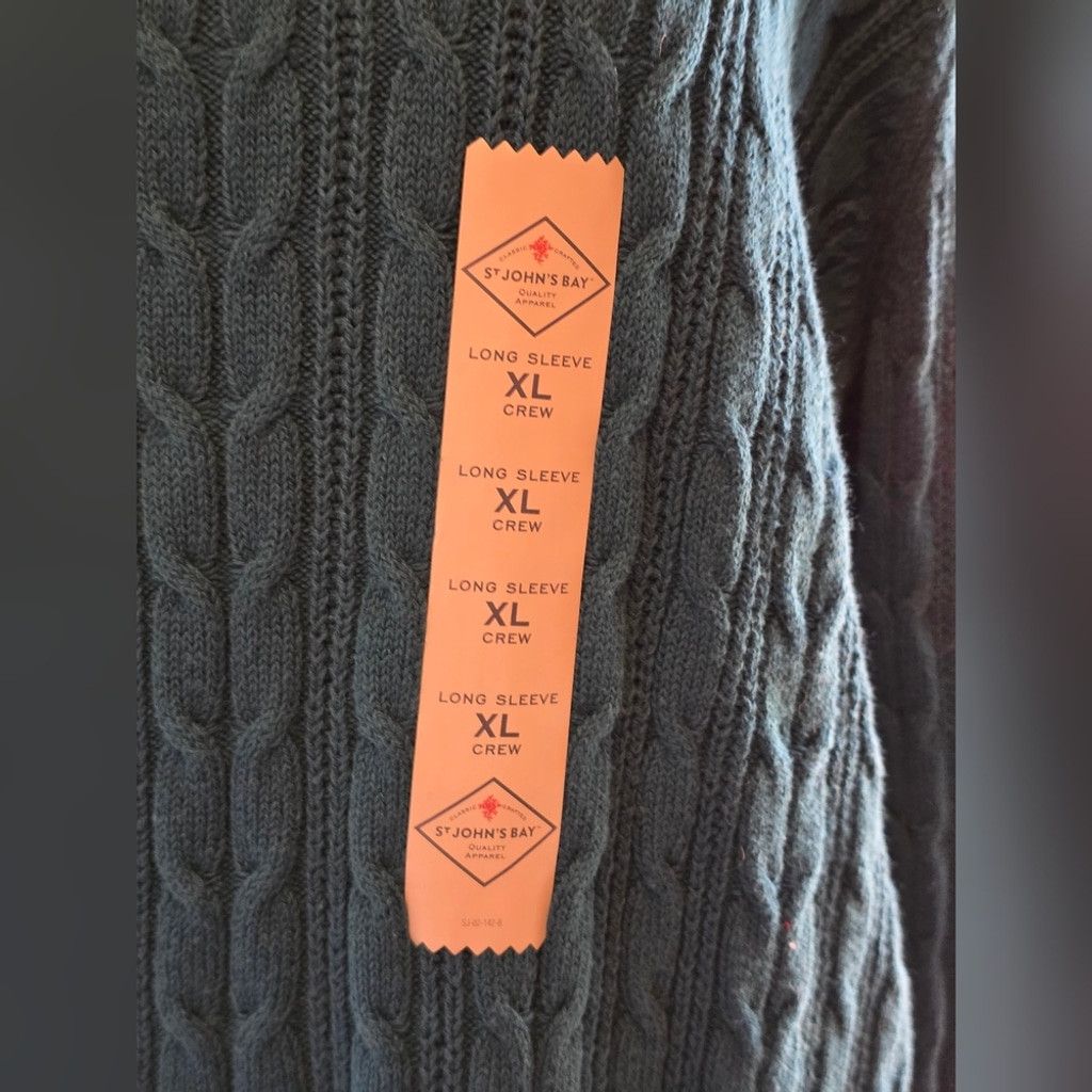 St. Johns Bay St. Johns Bay Teal Cable Knit Sweater NWT Size XL / US 12-14 / IT 48-50 - 2 Thumbnail