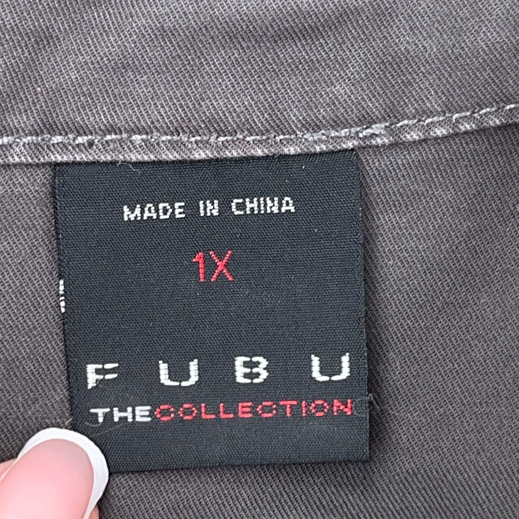 Fubu VINTAGE FUBU Jacket Women 1X Gray Twill Button Up Military Safari Pockets 90s Retro Size XL / US 12-14 / IT 48-50 - 3 Thumbnail