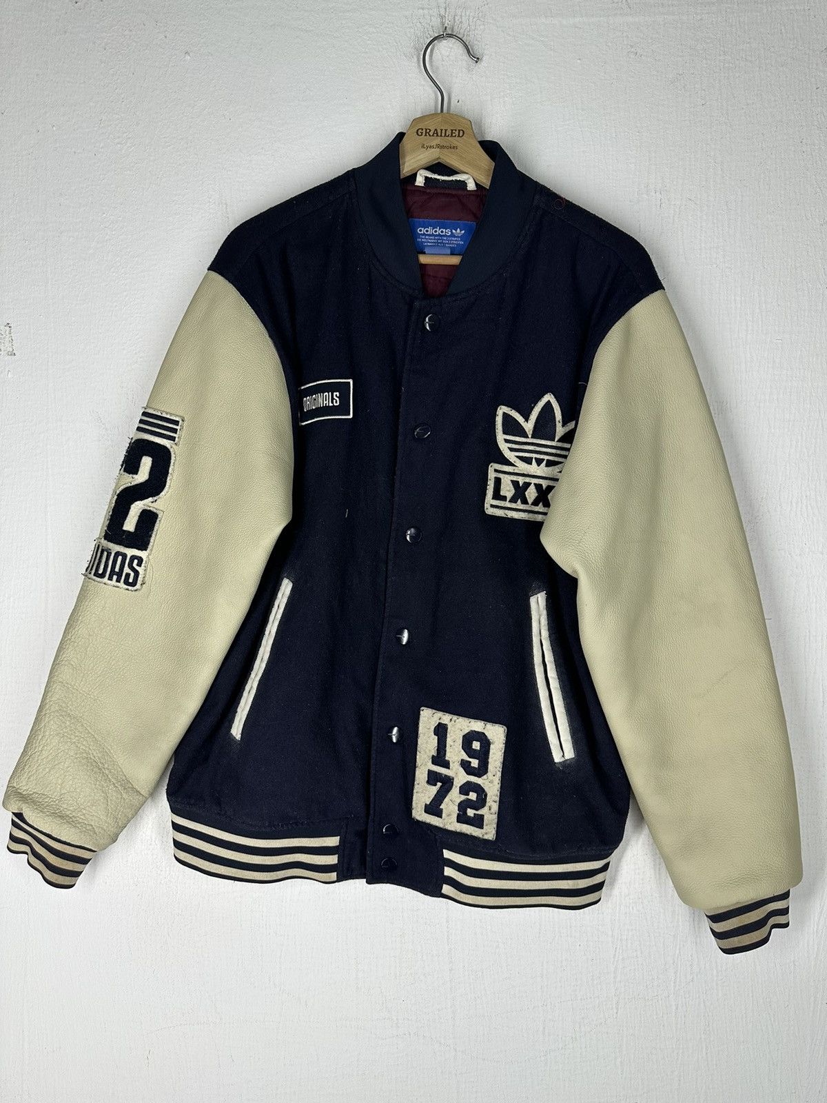 Adidas Adidas Varsity Wool/Leather Varsity Jacket Size US L / EU 52-54 / 3 - 5 Thumbnail