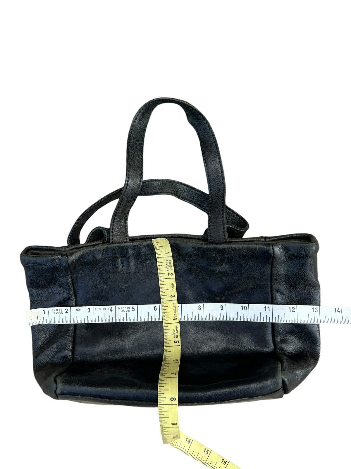 Issey Miyake × Leather × Zucca Vintage Zucca Japan Faded Patina Leather Mini Tote Bag Size ONE SIZE - 25 Thumbnail