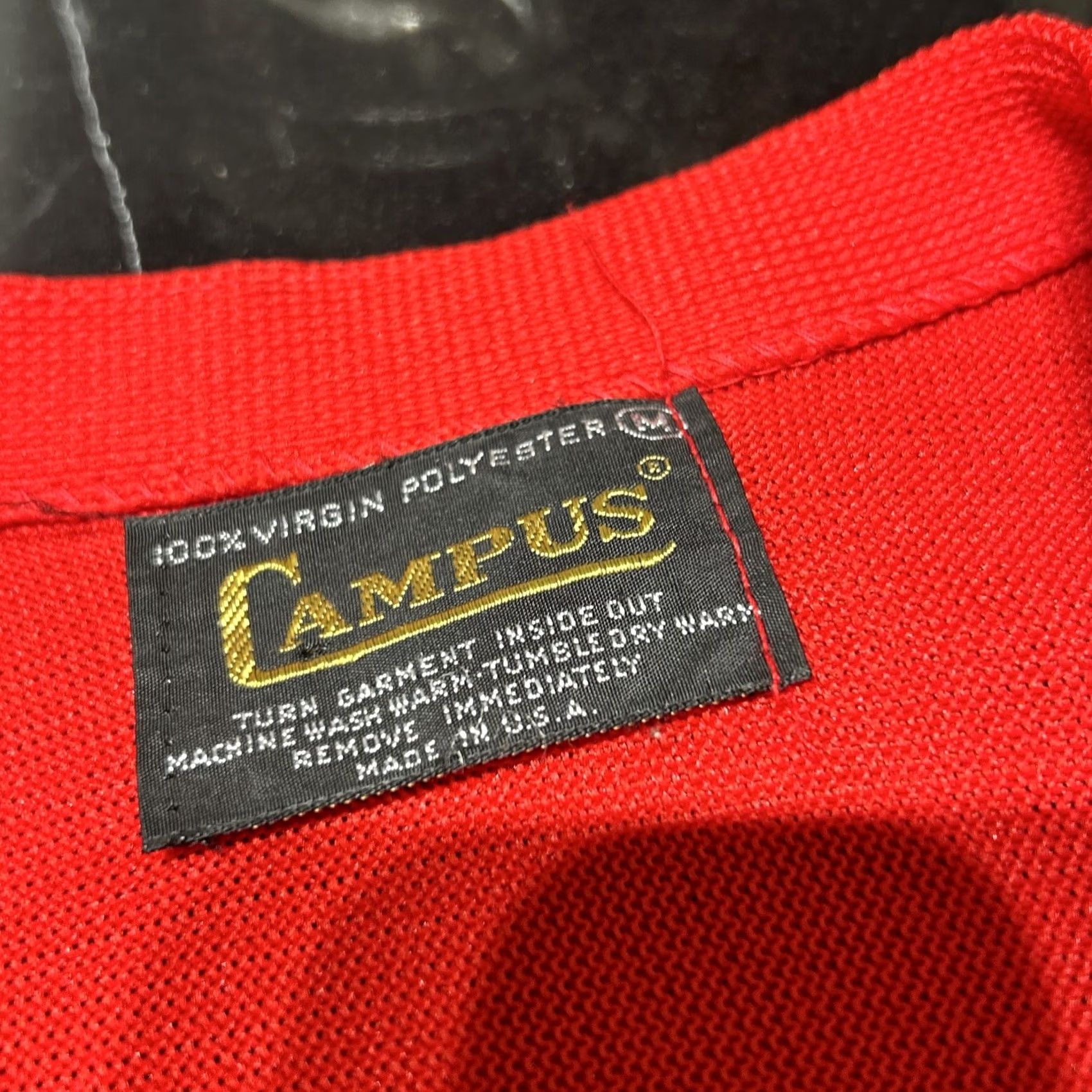Vintage VINTAGE Campus Cardigan Medium Red Poly 100% Virgin Poly Dark Academia Cobain Preppy Oxford Mens Size US M / EU 48-50 / 2 - 2 Thumbnail