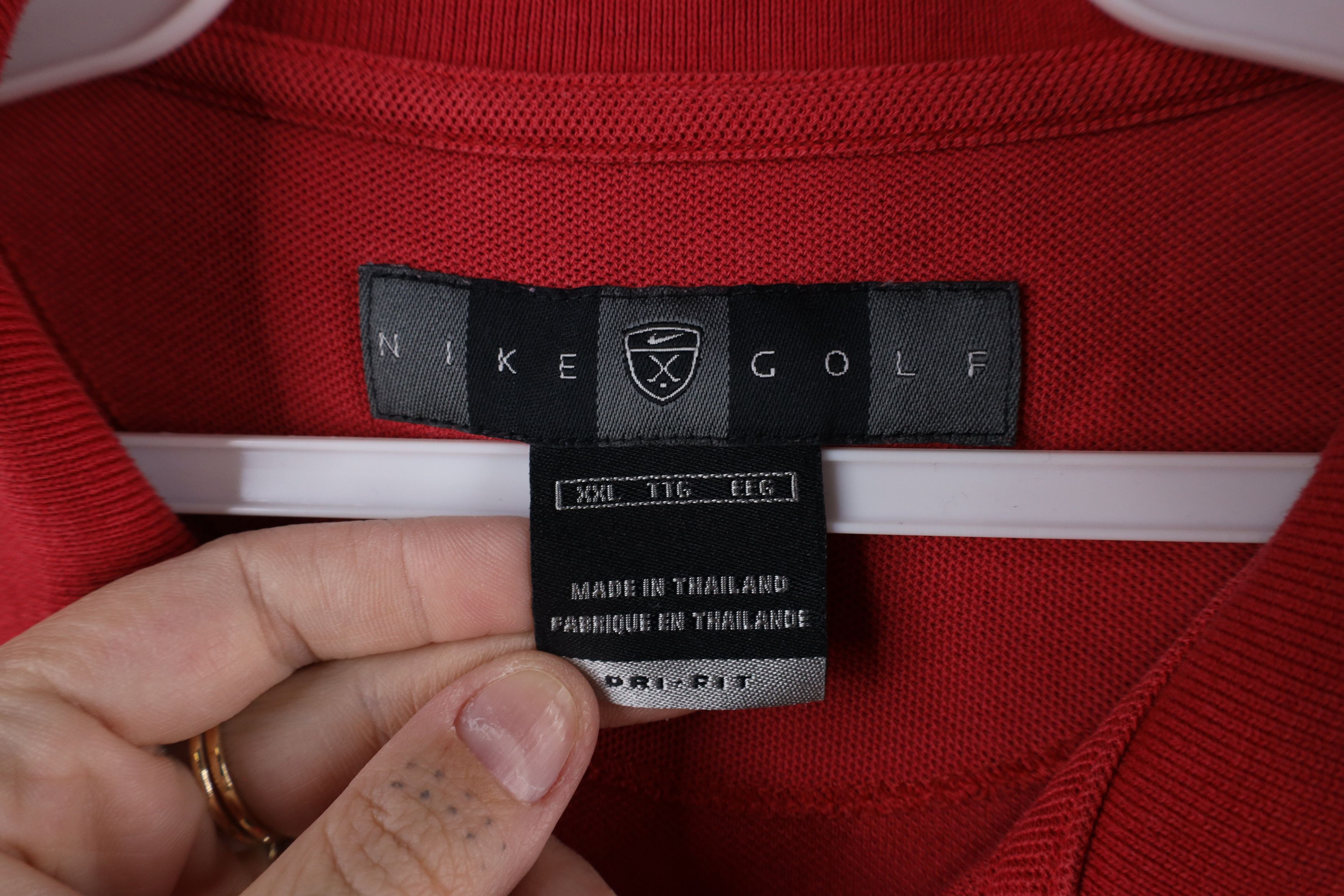 Nike × Vintage Vintage Nike Golf Travis Scott Mini Swoosh Polo Shirt Red Size US XXL / EU 58 / 5 - 8 Thumbnail