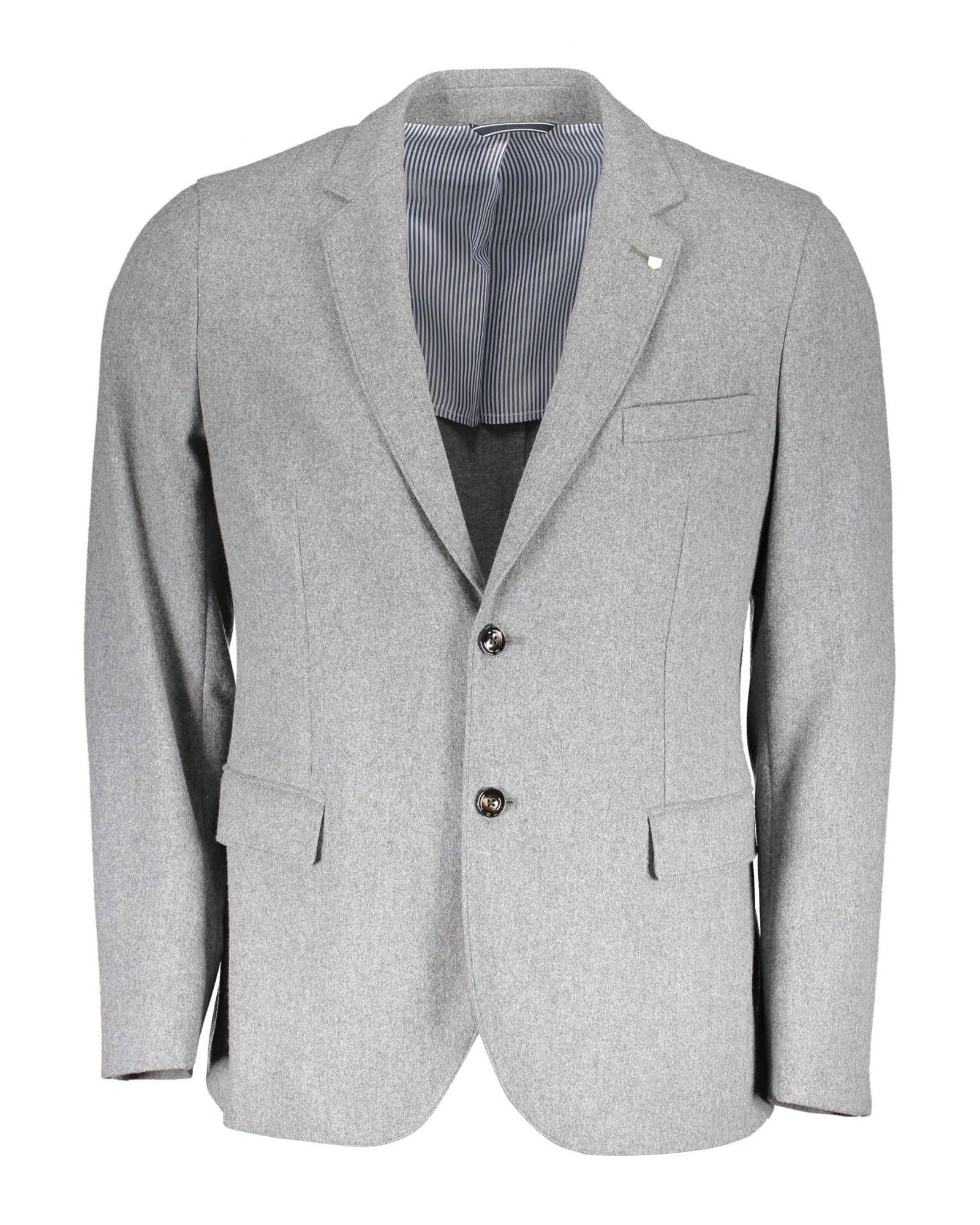 image of Gant Classic Jacket With Multiple Pockets And Button Closure in Grey, Men's (Size 2XL)