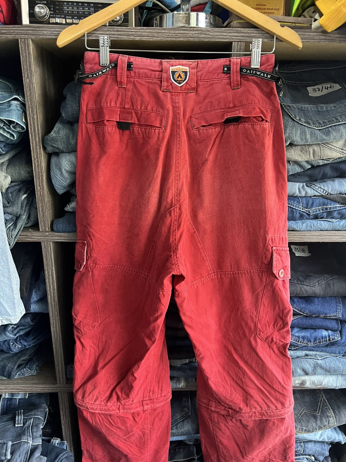 Airwalk 🔥Red Airwalk Multipockets Cargo Pant Size US 27 - 15 Thumbnail