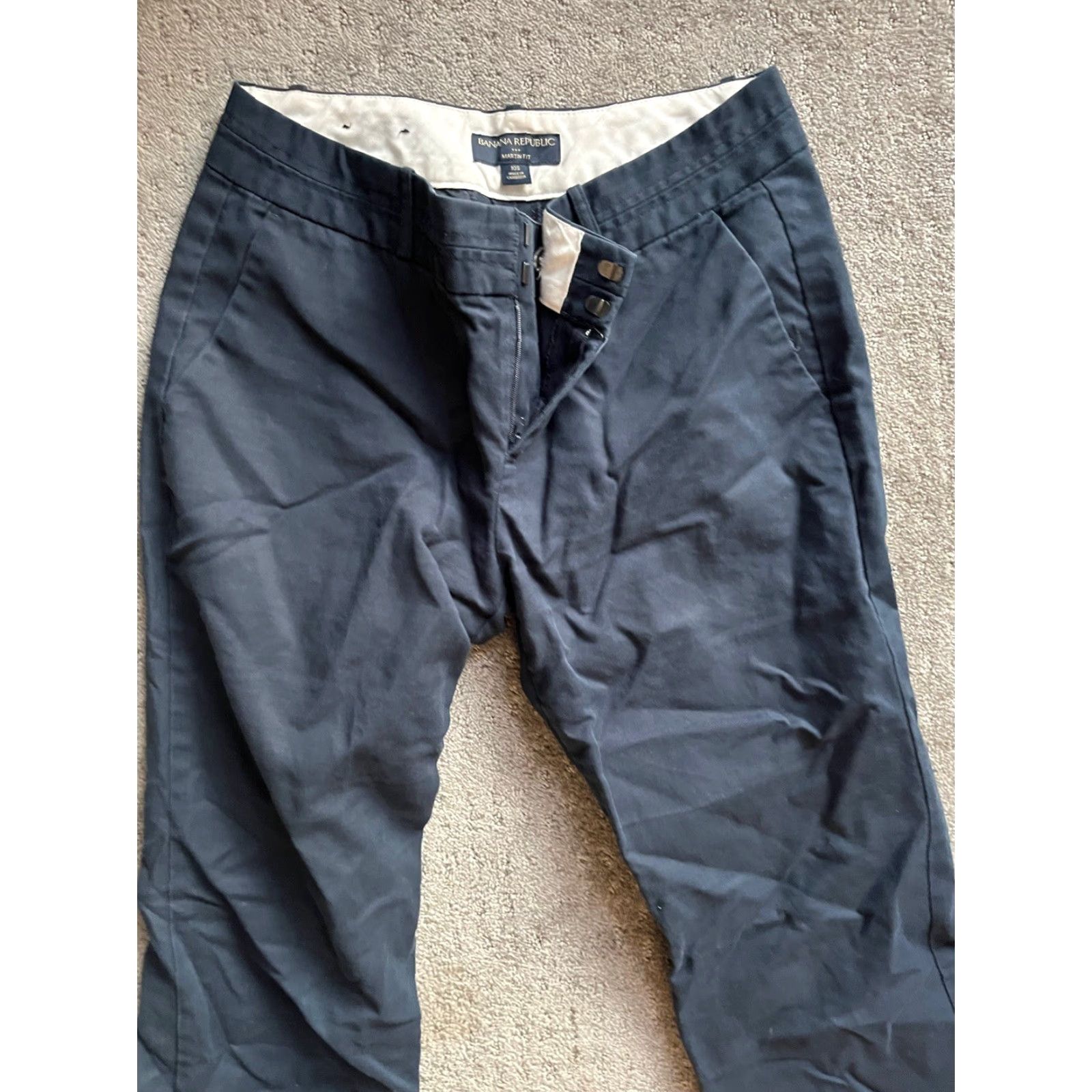 Banana Republic Banana Republic Pants Women 10S Martin-Fit Cotton Blend Blue Navy Dress Pants Flat Front Pockets Zipper Button Classic 10S Regular Knit Size 32" / US 10 / IT 46 - 2 Thumbnail