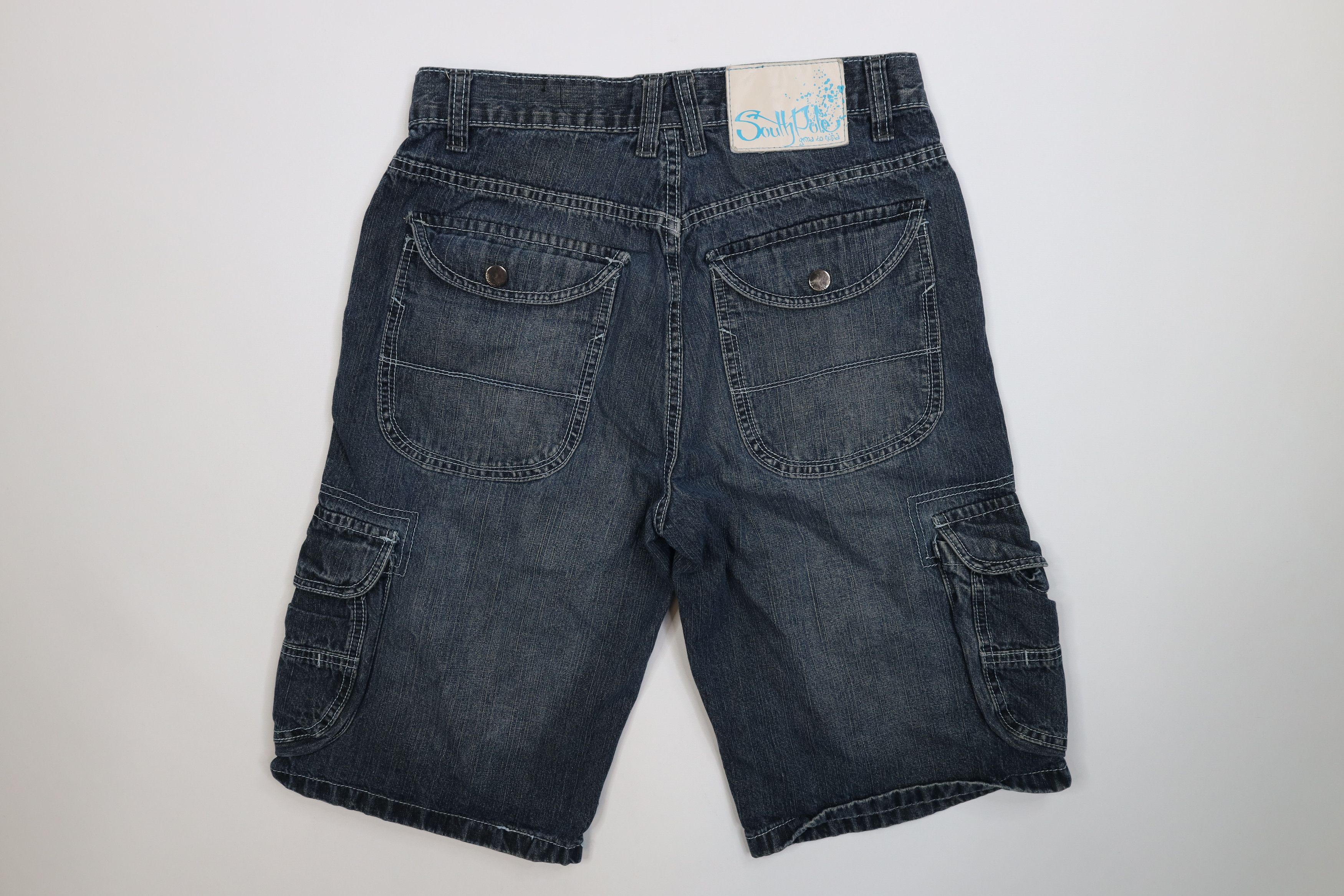 Southpole Vintage 90s Y2K Southpole Buckle Pocket Denim Cargo Shorts Size US 32 / EU 48 - 8 Thumbnail