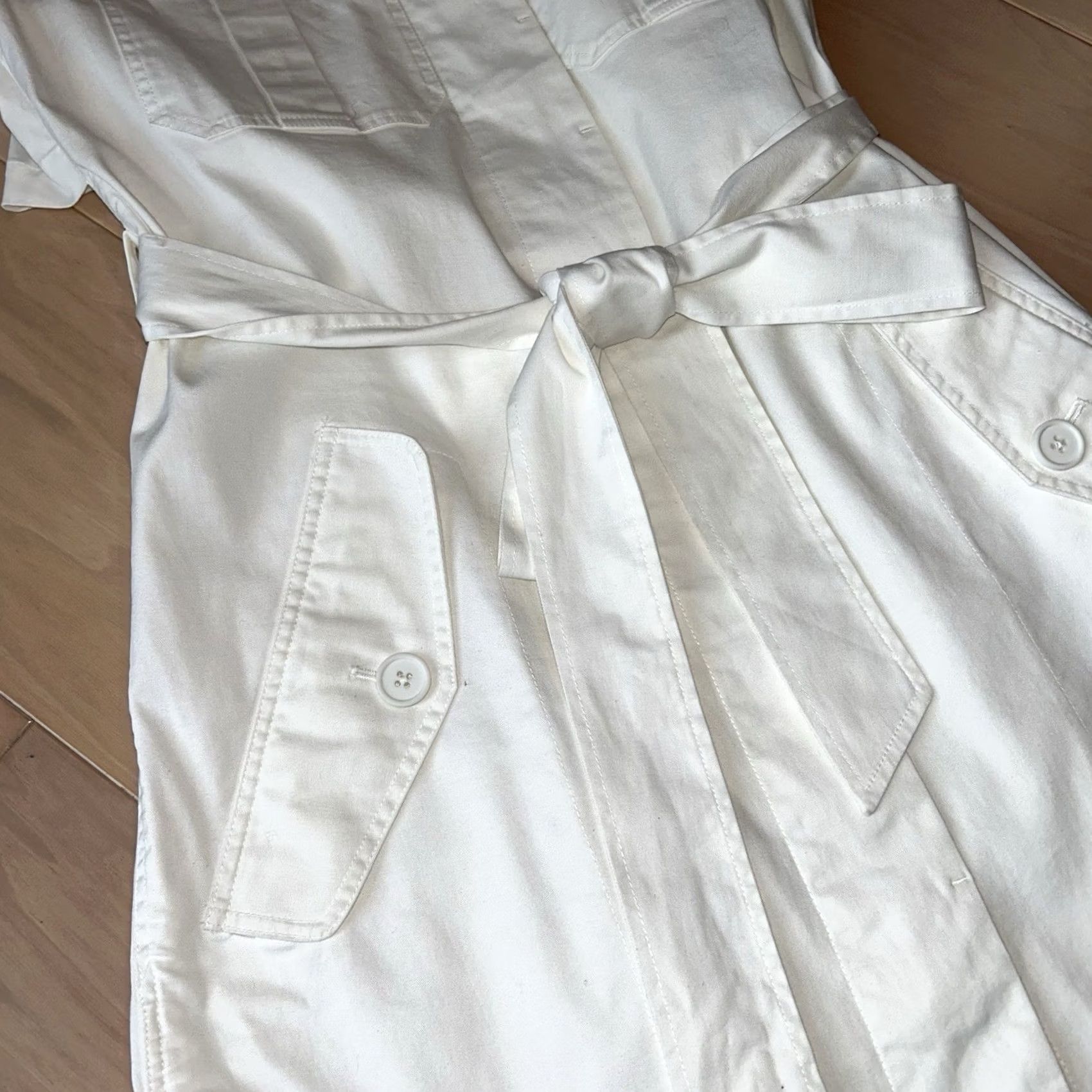 Jason Wu Jason Wu Grey Belted Shift Mini Dress Ivory Short Sleeve Women’s 4 Size 27" / US 4 / IT 40 - 3 Thumbnail