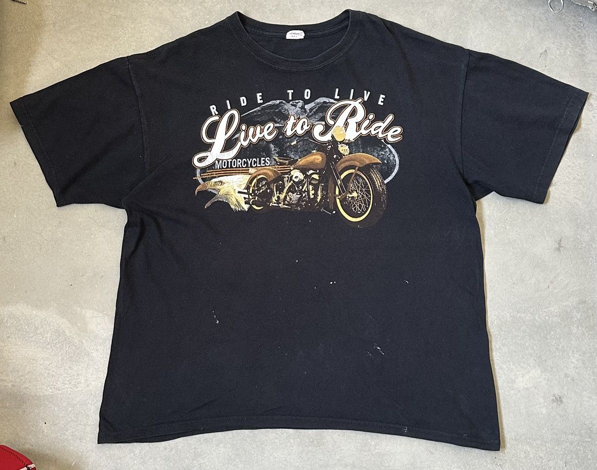 Vintage VINTAGS LIVE TO RIDE CHOPPER RACING TEE Size US L / EU 52-54 / 3 - 1 Thumbnail