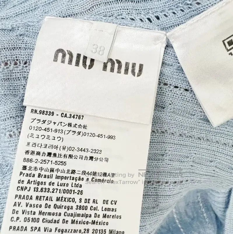 Miu Miu Miu Miu Summer Blue Cashmere Short Sleeve Tee . Size S / US 4 / IT 40 - 3 Thumbnail