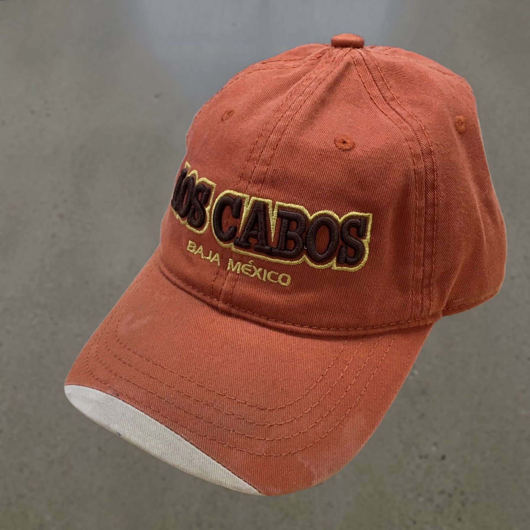 Vintage Explosion Los Cabos Baseball Hat Men Orange OS Curved Brim Embroidered Logo Size ONE SIZE - 1 Thumbnail