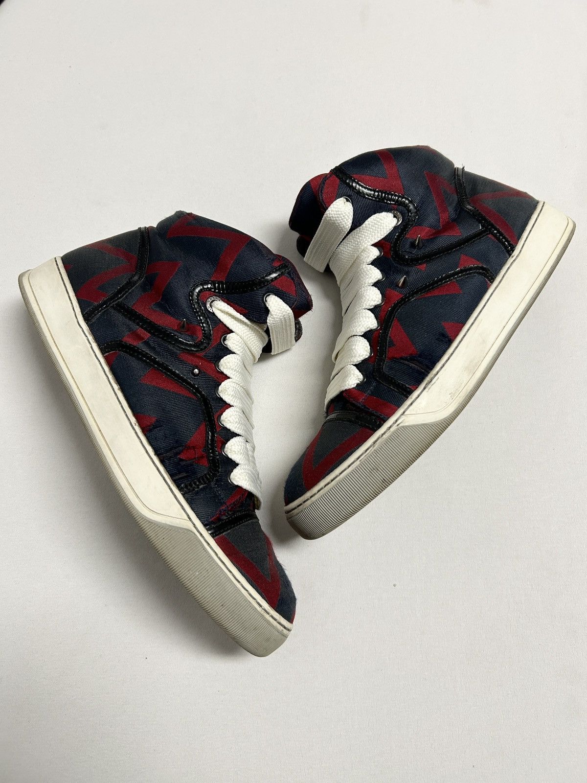 Lanvin SS2012 Zig-Zag Spiked High Top Sneakers Size US 8 / EU 41 - 4 Thumbnail