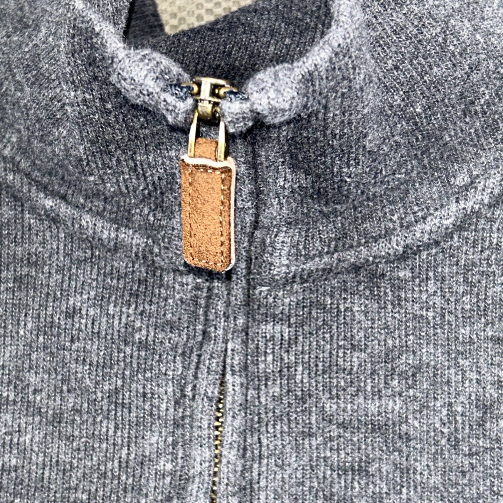 Ralph Lauren Polo Ralph Lauren Pullover Sweater Mens 2XB 1/4 Zip Mock Neck Gray 2X L Big & Tall - Regular Fit, Cotton Knit, Golf Casual Sweatshirt Size US XXL / EU 58 / 5 - 3 Thumbnail