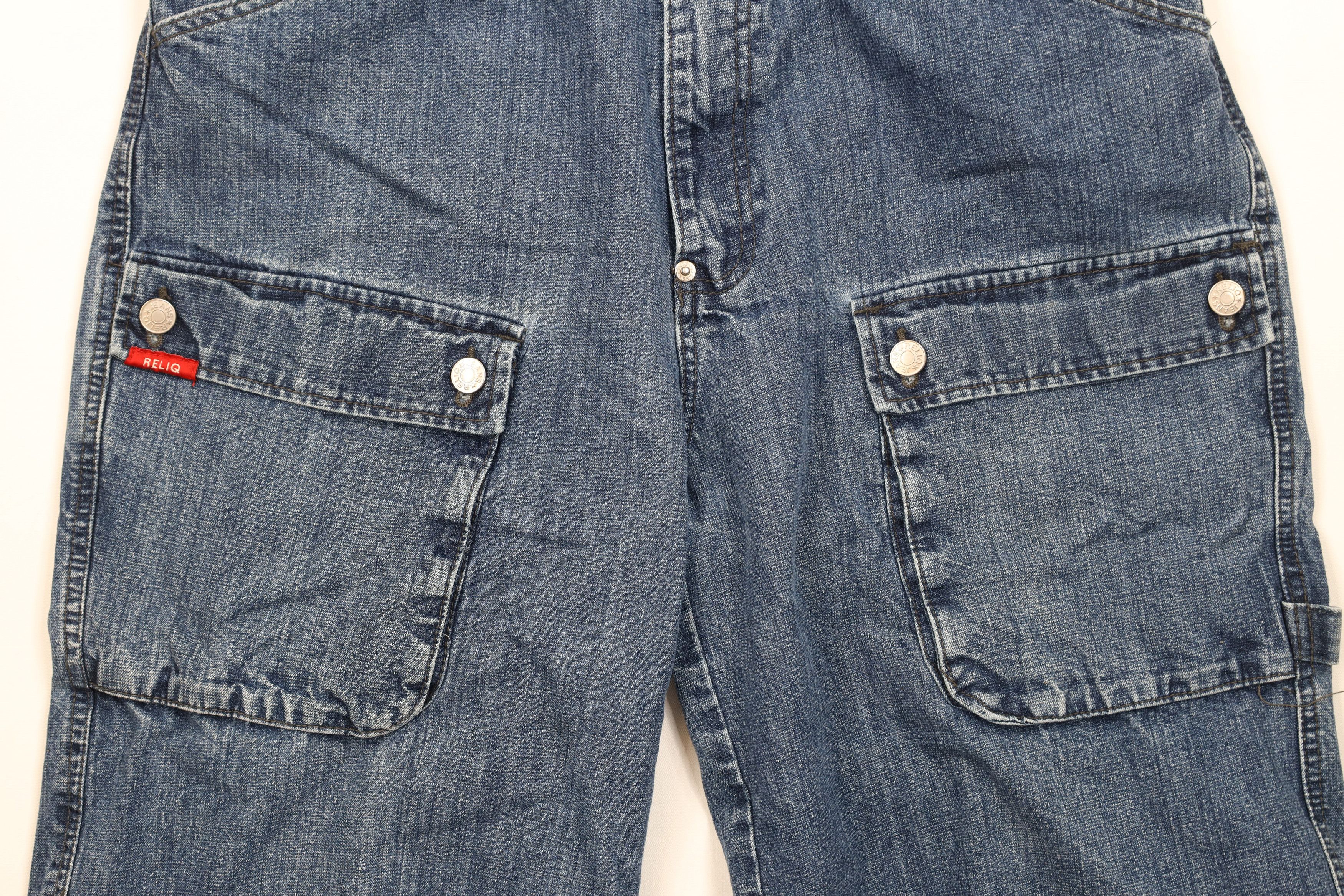 Vintage Vintage Y2K Streetwear Baggy Loose Fit Denim Cargo Shorts Size US 34 / EU 50 - 3 Thumbnail