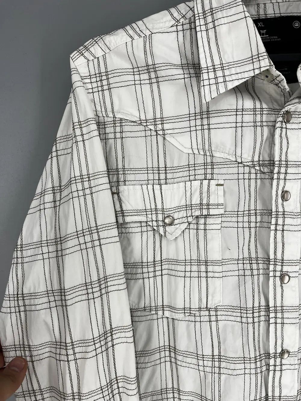 Vintage Vintage Y2K G Star Raw Men’s Plaid Shirt With Big Logo Size US XL / EU 56 / 4 - 8 Thumbnail
