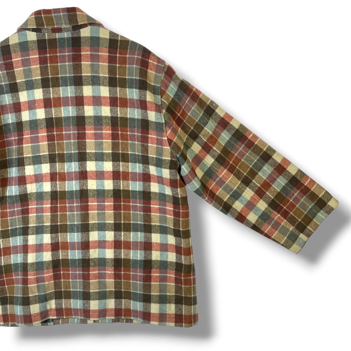United Colors Of Benetton UNITED COLORS OF BENETTON PLAID WOOL DUFFLE JACKET Size US XL / EU 56 / 4 - 14 Thumbnail