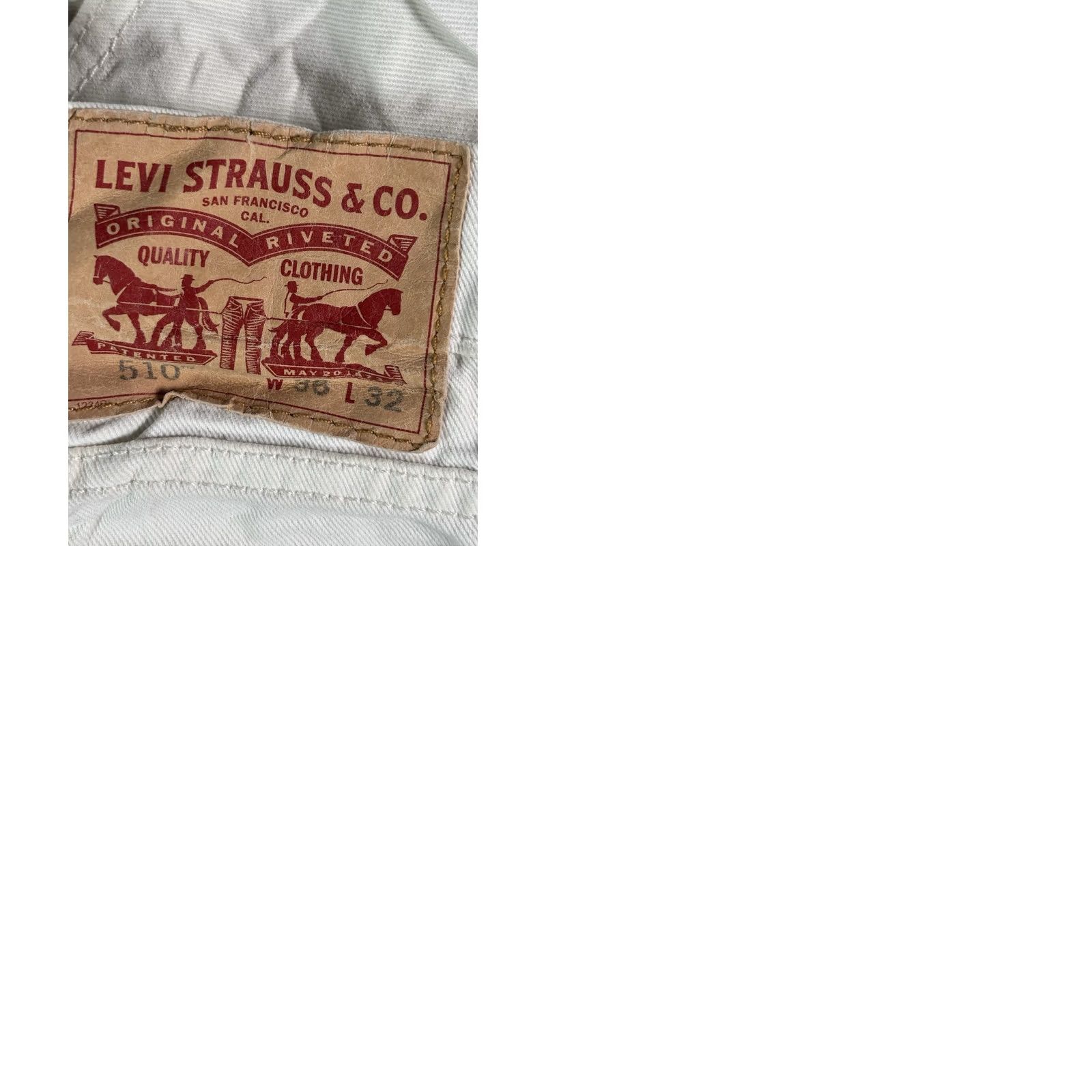 Levi's Levi's 510 Jeans White 36x32 Regular Straight Fit Men’s Red Tab Logo 5-Pocket Denim Cotton Zip Mid Rise Vintage No Size US 36 / EU 52 - 10 Thumbnail