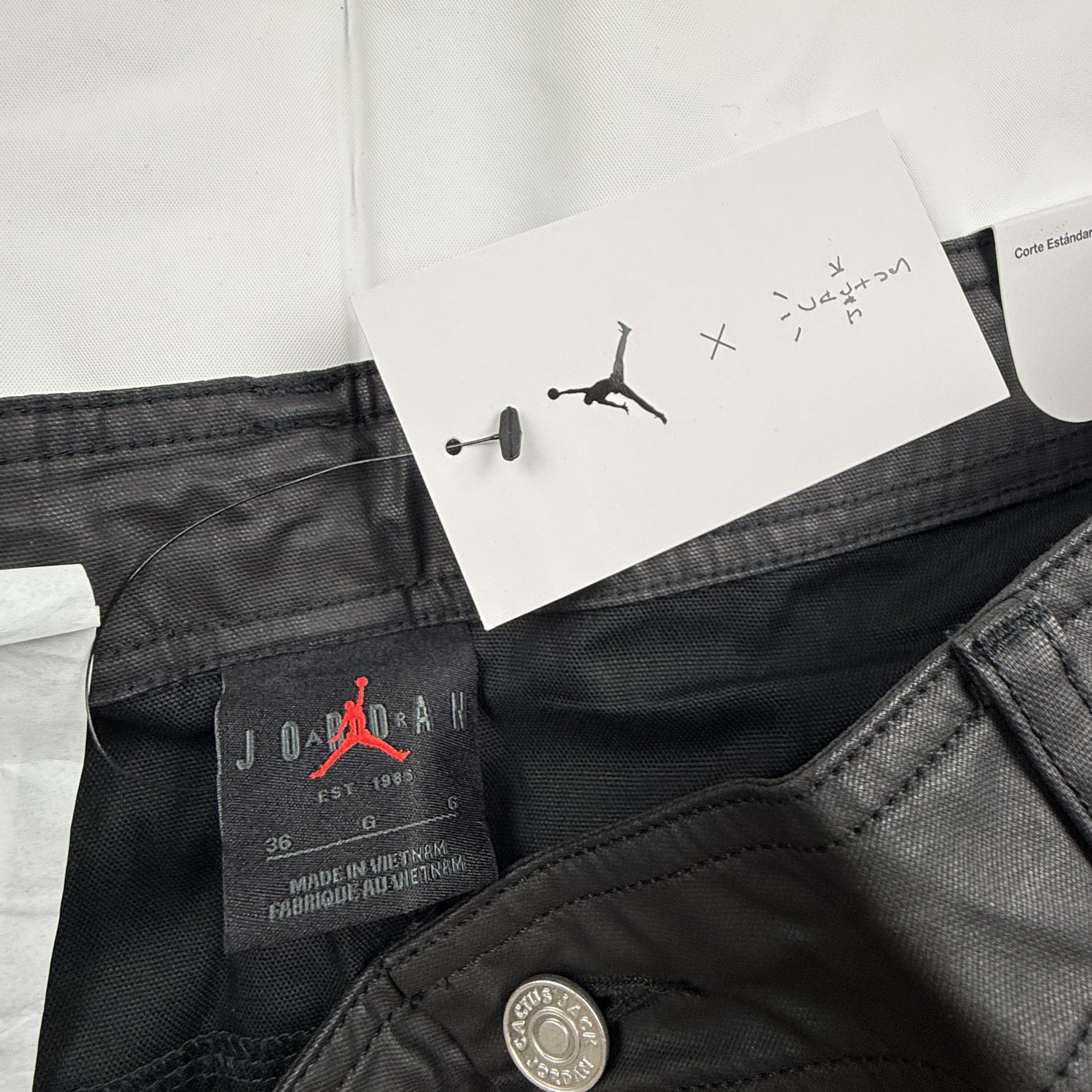 Jordan Brand Jordan Travis Scott Cactus Jack Men Black Canvas Shorts NEW Size US 36 / EU 52 - 3 Thumbnail