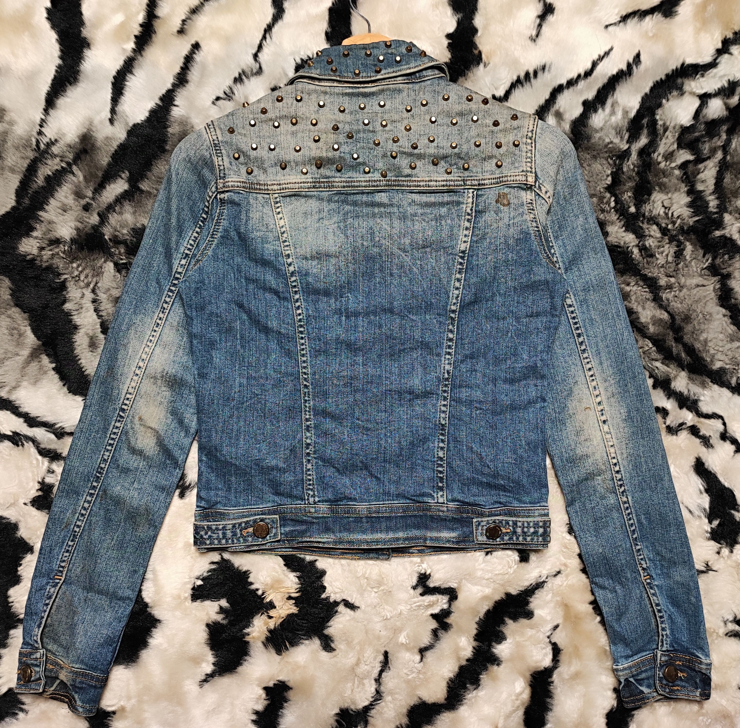 Zara Punk Denim Spike Jacket Boxy by Zara Size US XS / EU 42 / 0 - 8 Thumbnail